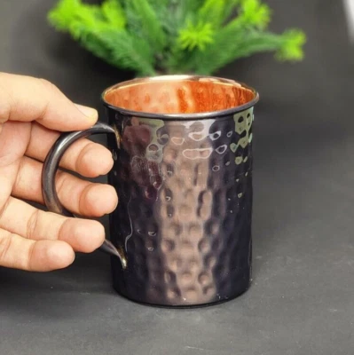 马克杯黑色铜莫斯科骡子2件套纯杯16盎司每件独特礼物送给爸爸 — 第 1/4 张图片