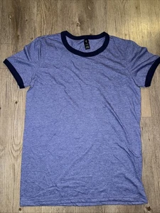 Camiseta en blanco Anvil para hombre talla PEQUEÑA camiseta con timbre azul NUEVA STOCK ANTIGUO - Imagen 1 de 5