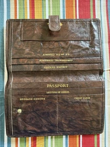 Vintage Reisebrieftasche - braunes Leder - Bild 1 von 6