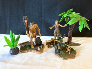 1971 Aurora Prehistoric Scenes Cro-Magnon Man and Woman Built Models - Picture 1 of 20