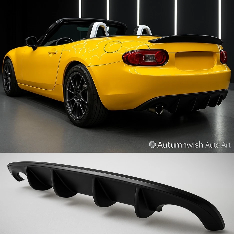For 2009-2015 Mazda Miata MX5 GT NC2 NC3 Shark Fin Rear Body Bumper Lip Diffuser - Image 1 of 1