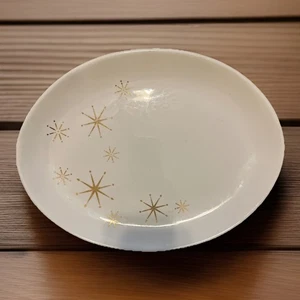 Plato ovalado vintage Atomic Star Royal China 12” X 9” estrella resplandor retro MCM - Imagen 1 de 4