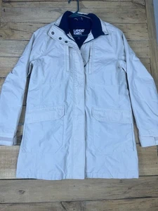 Lands’ End wasserdichte Parka Jacke Gr. S zierlich beige gefüttert Regenmantel Damen, Vintage - Bild 1 von 8