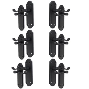 Matt Black Internal Door Handles Ashford Style Lever Latch Handles 6 Pairs - Picture 1 of 12