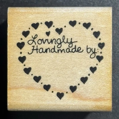 Fun Stamps Lovingly Handmade By: Rubber Stamp Hearts 1989 C10 Wood Mount - Image 1 of 4