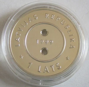 Lettonia 1 Lat 1999 Argento Millennio - Foto 1 di 2