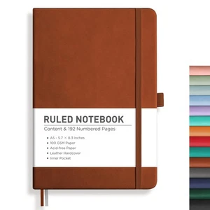 Journaling Notebooks, A5 Lined Journal Notebook with 192 Numbered Pages, 5.7'... - Picture 1 of 9