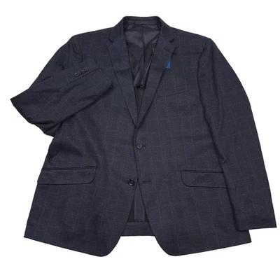 $285 Kenneth Cole Techni-Cole Azul Marino Oscuro Chaqueta Blazer A Cuadros Para Hombres Talla 48R Foto 1 de 4