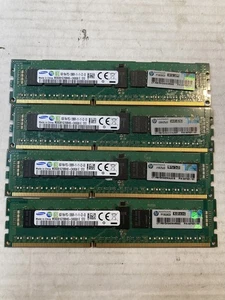 SAMSUNG 32GB (4X8GB) 1RX4 PC3-12800R MEMORY ECC RAM M393B1G70BH0-CK0Q8 I6-1 - Picture 1 of 3