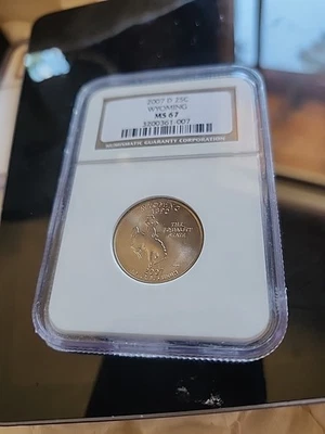 2007-D Wyoming State NGC MS 67 25C *52/5 pop - $30 PG value - 123 Registry pts* - Image 1 of 4
