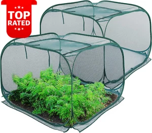 2 Pack Pop Up Mesh Plant Covers Garden Protector Net Cage for Fruits Vegetables - Picture 1 of 12