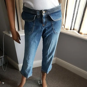(RR)Crop Jeans Quiksilver Roxy unisex run around Crop Jean 29" Waist ,good used - Picture 1 of 11
