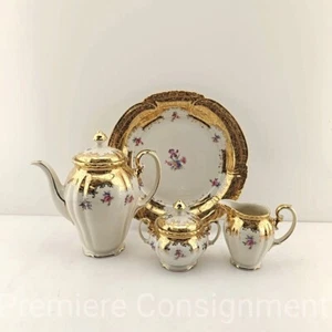 Vintage Rudolf Wachter R W Bavaria Goldbesatz 6 Stk. Teeservice - Bild 1 von 12