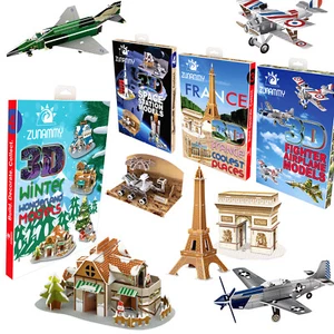 Rompecabezas 3D modelos emergentes aviones, estación espacial, viajes a Francia, maravilla de invierno - Imagen 1 de 32