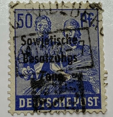 1947 RADEBERG SON CANCEL ON GERMANY STAMP #10N13 SOVIET OVERPRINT - Image 1 of 3