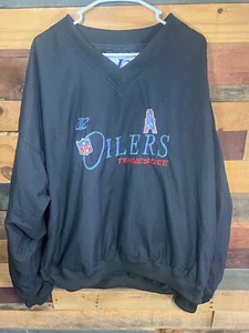 Retro Houston Oilers NFL Vintage Black Windbreaker Jacket Size XXL Logo Athletic - Picture 1 of 8