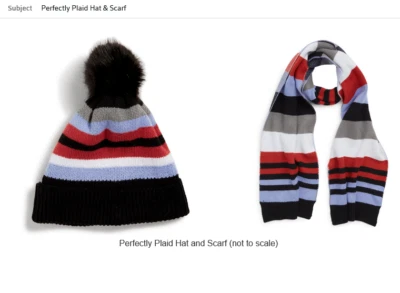 Toboggan HAT AND SCARF Perfectly Plaid VERA BRADLEY NWT nice and soft - Image 1 of 4