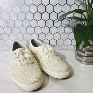 Keds for Kate Spade Women's Champion Glitter Cream Sneakers Shoes Size 7.5 - Picture 1 of 19
