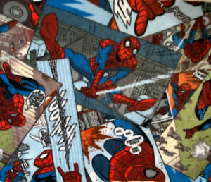 Fleece Fabric Scraps Spiderman Super Hero~Sewing Crafts~19” X 43”~Remnant