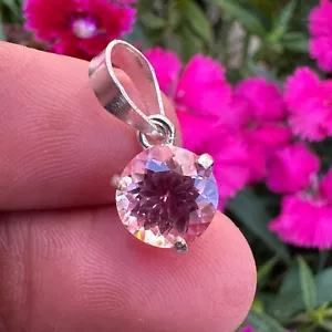 Colgante de piedras preciosas de zafiro Padparadscha natural certificado de 8,25 quilates en plata 925 - Imagen 1 de 9