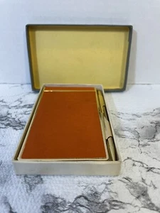 Vintage Leder/Metall Etui Tasche Notizbuch Bleistift & X-Papier W Germany für Paris RAR - Bild 1 von 13