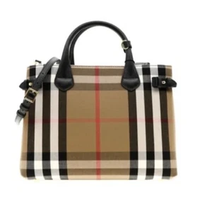 Burberry Banner Tote House Check Derby Canvas Shoulder Bag New - Picture 1 of 5