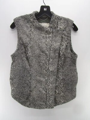 Chaqueta Rachel Roy Mujer XS Gris Cremallera Completa Chaleco Vellón Difuso Moto Estampado Animal Foto 1 de 4