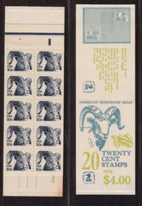 1982 Bighorn Sheep booklet Sc BK142a 20c Type II plate no. 34 Sc 1949d panes - Picture 1 of 1