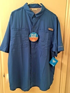 Men's Columbia PFG Omni-Shade-Wick S/S UPF 40 Fishing Shirt w/ Logo - Size Large - Picture 1 of 8