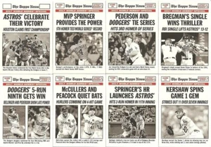 Juego de 8 cartas 2018 Topps Heritage Serie Mundial 2017 Astros vs. Dodgers #'s 162-169 - Imagen 1 de 1