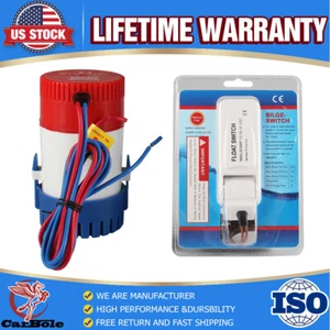 12V 1100 GPH Automatic Submersible Boat Bilge Water Pump With Auto Float Switch - Picture 1 of 19