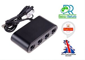 4-Port Nintendo Gamecube Controller Adapter - Works With Switch Wii U & PC - UK