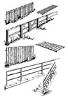 FENCE & RAILING Fencing 5 Assorted types 60cm HO 1/87 scale Central Valley 1601