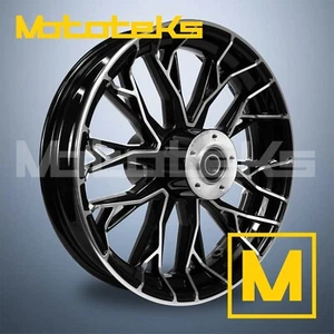 16" 16X3.5 RAIDER MAG WHEEL BLACK MACHINE FOR HARLEY SOFTAIL MODELS FRONT RIM - Picture 1 of 5