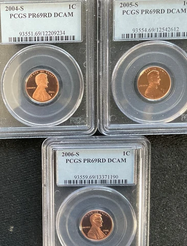 2004s, 2005s, 2006s, Lincoln Cents PCGS PR69dcam Cover