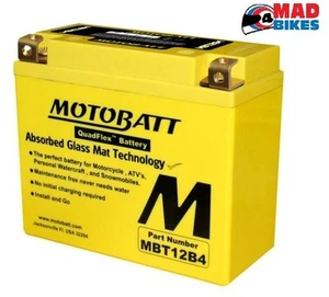 YAMAHA YZF R6 1998 HIGH POWER UPGRADE BATTERY, MOTOBATT MBT12B4 20% EXTRA POWER - Picture 1 of 1