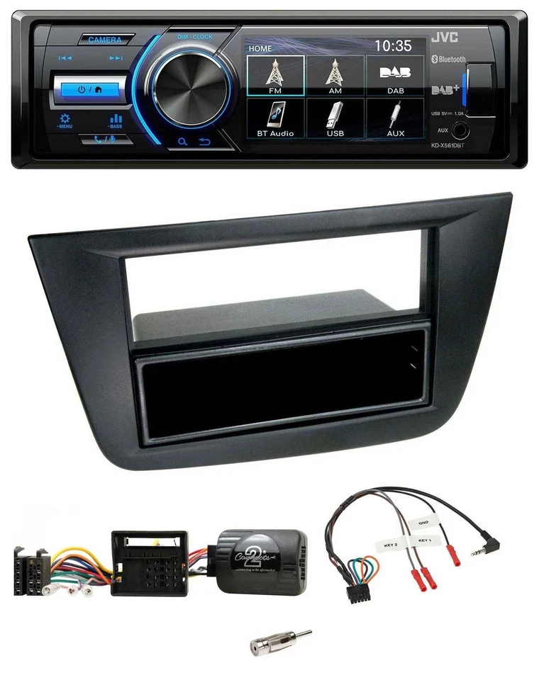JVC Bluetooth Lenkrad USB DAB Autoradio für Seat Altea Toledo 2004-2009 schwarz - Bild 1 von 4