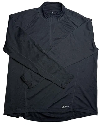 Camisa LL Bean para Hombres Extra Grande Negra Ligera Cuarto Cremallera Pullover Foto 1 de 4