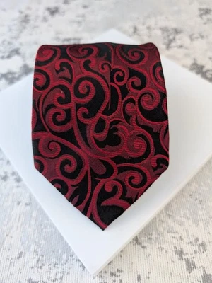 Concepts by Claiborne мужской красный черный шелковый классический галстук с узором пейсли - Изображение 1 из 4