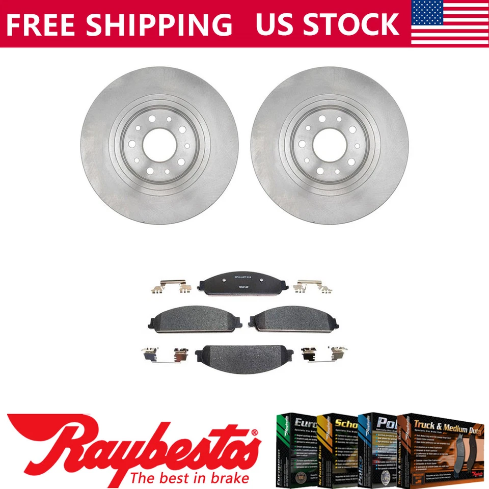 Rotores de freno delanteros + pastillas de freno de cerámica y accesorios para Ford Taurus 2008 Foto 1 de 4