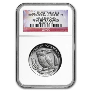 Australien 2012 1 oz Silber Kookaburra PF-69 NGC (High Relief) - Bild 1 von 3
