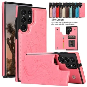 For Samsung S25 Ultra S24 Plus S23 Magnetic WOMEN Leather Wallet Card Stand Case - Picture 1 of 32