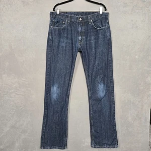 Levis 527 Jeans Mens 36x36 Dark wash distressed blue low rise bootcut - Picture 1 of 9