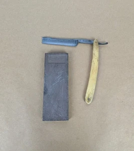 Navaja recta Griffon XX Cutlery Works antigua n.º 00 Germany Stag Handle - Imagen 1 de 8