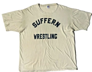 Vintage 80s SUFFERN WRESTLING Russell Athletic Tee sz XL Single Stitch made USA - Picture 1 of 8