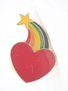 Heart with Shooting Star Vintage Lapel Pin - Picture 1 of 3