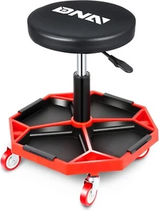 Adjustable Height Pneumatic Garage Seat Rolling Mechanic Stool w Tool Tray 300lb - Picture 1 of 8