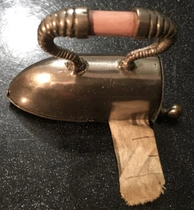 Silver Plated German Childs Novelty Iron Thimble Holder/Tape Measure Circa 1890 - Picture 1 of 12