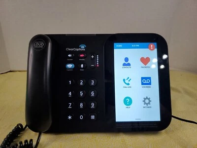 Clear Captions Blue Telephone For Hearing Impaired Amplified Captioning Phone - Image 1 of 4