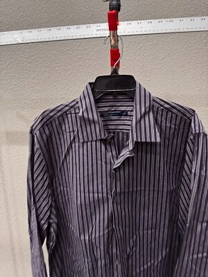Zachary Prell Bold Stripe LONG SLEEVE SHIRT XL 17 x 36/37 Extra Large  - Image 1 of 4